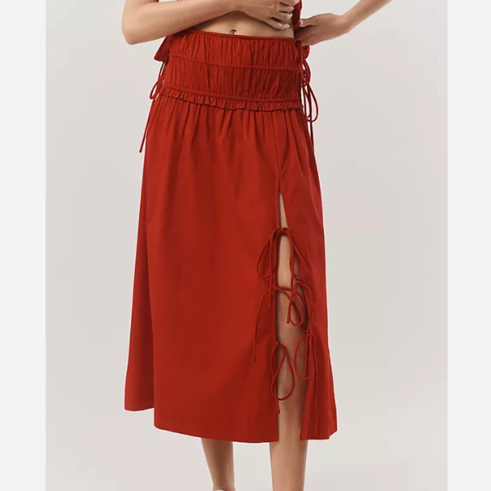 NWT Damson Madder Charlotte Drop-Waist Midi Skirt - Size 8
